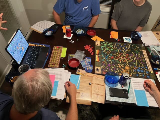 Helm's Slain play-test session photo